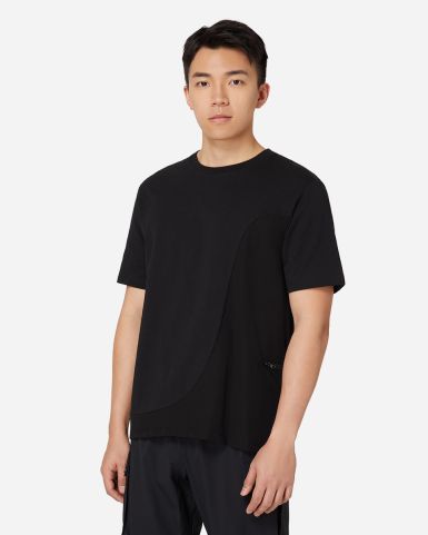 Fabric Blocking Tee with side Zipper pocket