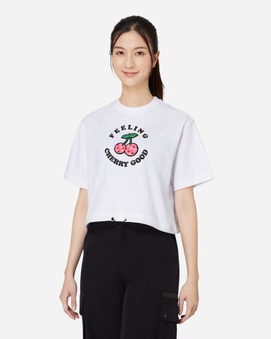 HEAVY WEIGHT CHEERY EMBROIDERY PATCH TEE