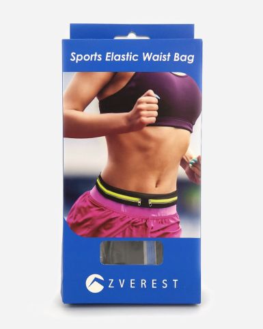 Elastic Long Waist Bag (Blue Zip)